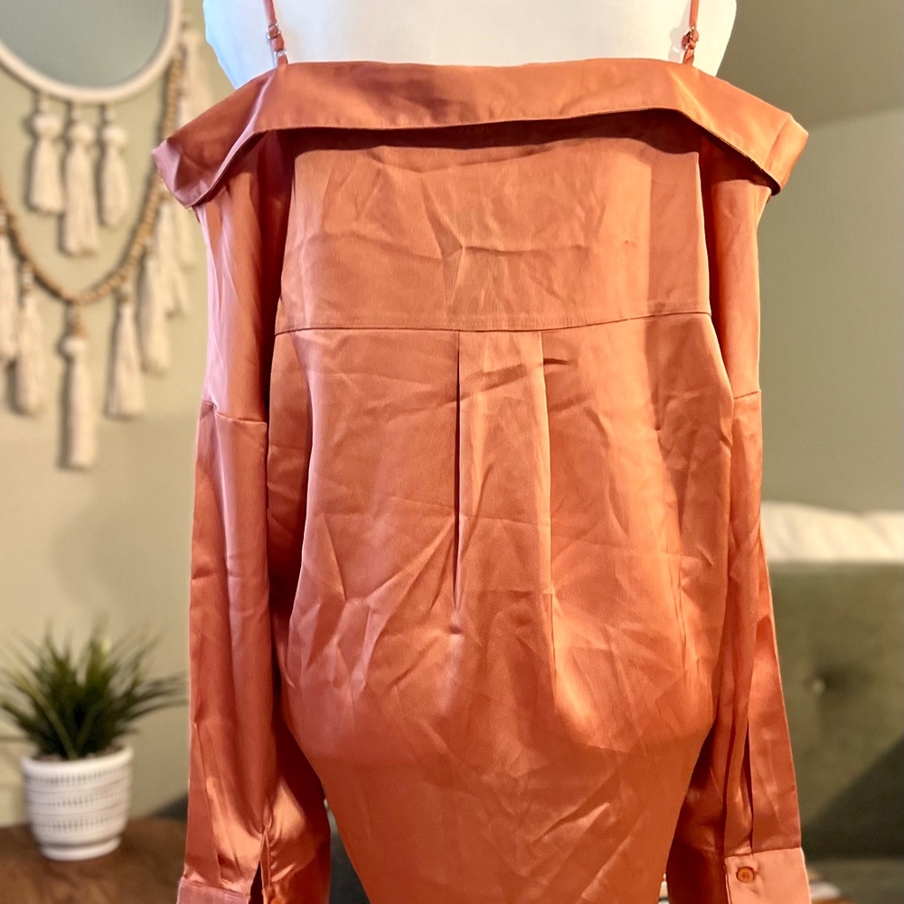 Off The Shoulder Button Up Blouse - image 3